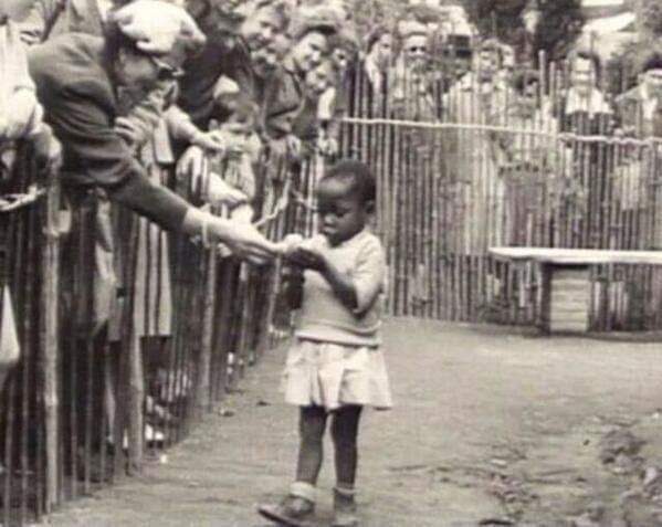 African girl in a human zoo, Belgium 1958. #archaeohistories