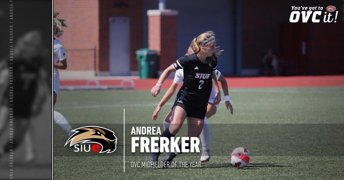 Ohio Valley Conference (@ovcsports) on Twitter photo 2021 OVC Soccer Midfielder of the Year - <a href="/SIUEWSoccer/">SIUE Women's Soccer</a> Andrea Frerker (<a href="/andreafrerker/">Andrea Frerker</a>)
#OVCit | #LetsGoCougs 2021 OVC Soccer Midfielder of the Year - <a href="/SIUEWSoccer/">SIUE Women's Soccer</a> Andrea Frerker (<a href="/andreafrerker/">Andrea Frerker</a>)
#OVCit | #LetsGoCougs