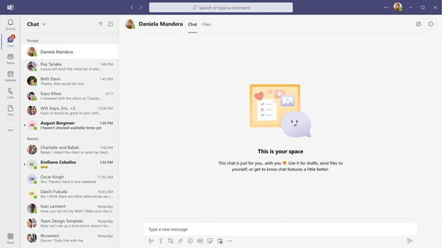My favorite #MicrosoftTeams Ignite Announcements

Chat with self - Giving you a place for writing drafts, such as quick ideas and reminders on mobile. 

Rolling out between now and early 2022.