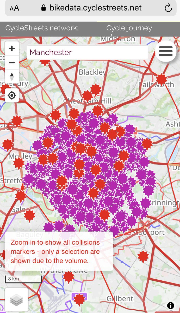 paboardman's tweet photo. @mcrconfidential @AndyBurnhamGM Until we fundamentally change our thinking of car travel then these are hollow words. @AndyBurnhamGM  have you ever tried cycling across the city centre in rush hour. No consideration for pedestrian or cycling safety. Just look at the accident stats for Manchester. https://t.co/L46JVLE77m