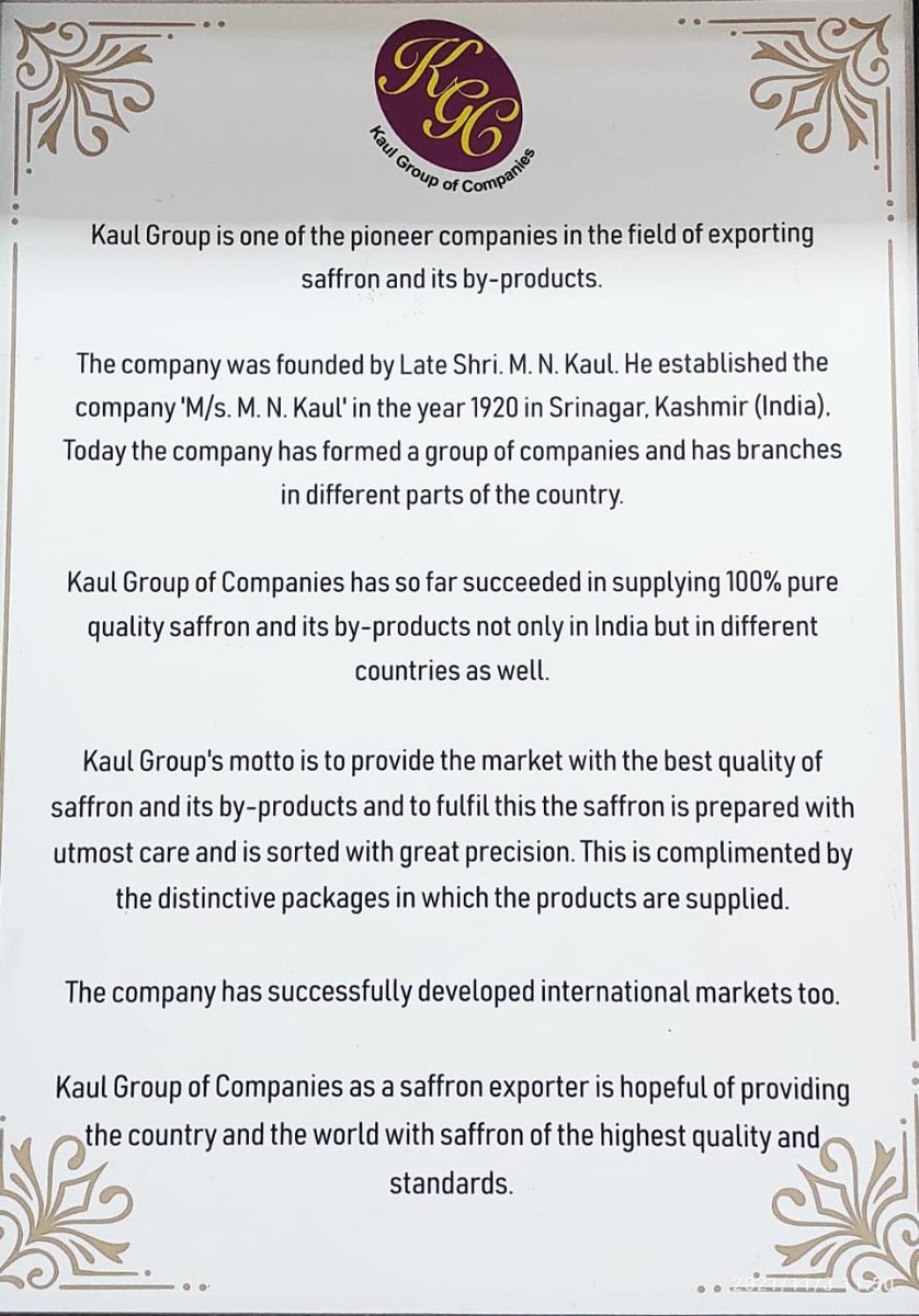 The ONLY place in #Pune to buy Pure Saffron is KAULCO in Shukrawar Peth. For seven generations they have been in this trade. If you are looking for pure Saffron this is the ONLY place in Pune. <a href="/sanjaykaulkg/">Sanjay Kaul</a>