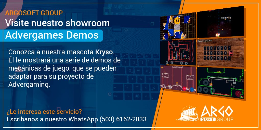 argosoftgroup's tweet photo. Visite nuestro showroom con algunas demos de mecánicas de juego, que se pueden adaptar para su proyecto de Advergaming
.
https://t.co/A3Z63eMmHq
.
#argosoftgroup #advergaming #advergames #disenodeexperiencias #mecanicasdejuego #dinamicasdejuego #godotengine #construct3 #unity https://t.co/2D3NDJo8TU