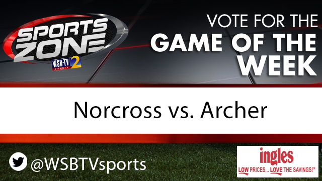 WSBTVsports's tweet photo. We've got a good one to conclude the regular season! The Game of the Week is for the region championship! @Norcross_FB  vs. @AHSTigersSports we'll see you Friday night! https://t.co/XLOvBpyZfO
