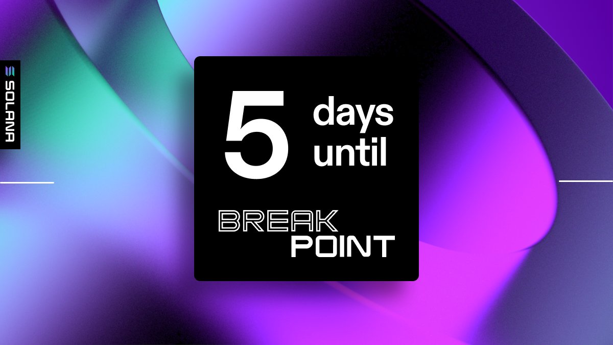 SolanaEvents's tweet photo. Only 5 days until #BreakpointLisbon 🚋

Make sure to download the official conference app before you arrive!

📲 iOS: https://t.co/NW8goqGSt2
📲 Android: https://t.co/MxDbFppwiC https://t.co/3C7TnxsOVP