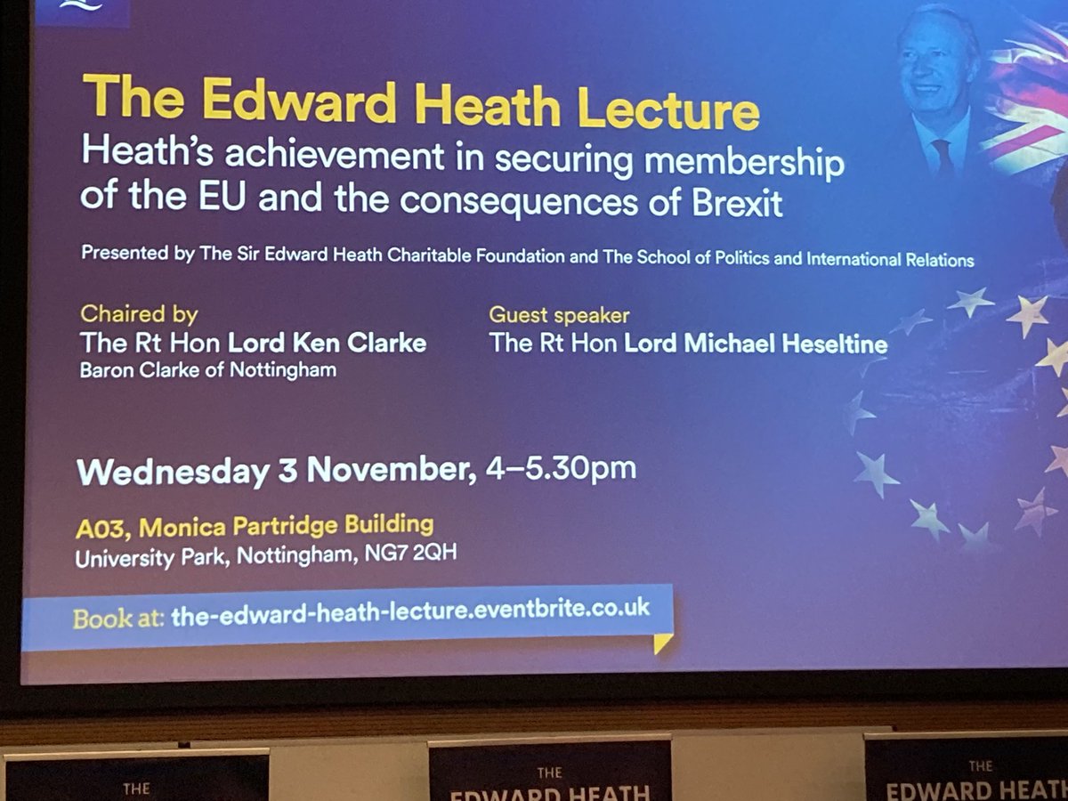 Anna_Soubry's tweet photo. This will be good! Michael Heseltine, Ken Clarke #Hezza #BigBeasts #Brexit #NottinghamUniversity https://t.co/NNIItEiLwg