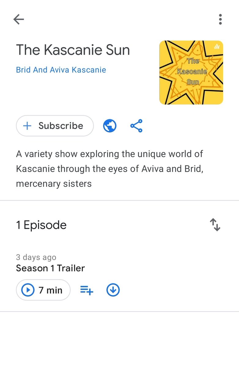 KascanieSunPod's tweet photo. We're on Google podcasts now! Drop by and check us out! #ttrpg #trailer #podcast #googlepodcasts https://t.co/A2LQLTSXRJ