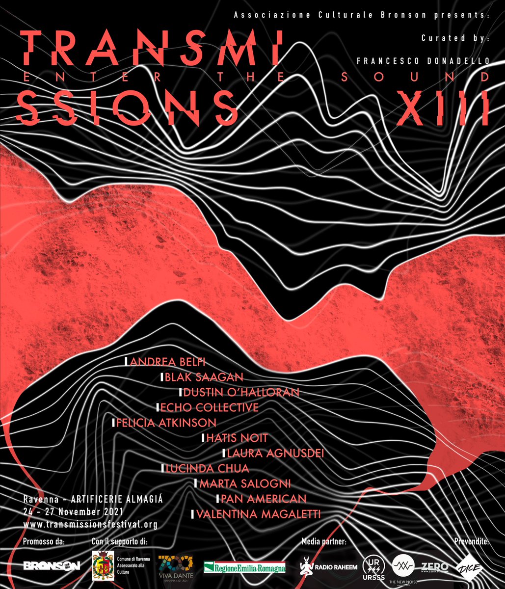 Bronson Produzioni (@bronsonprod) on Twitter photo TRANSMISSIONS XIII curated by <a href="/always_too_late/">francesco donadello</a> line up is now complete! Special projects, and first Italian dates! find out full program and get tickets here: transmissionsfestival.org @atkinsonfelicia <a href="/echo_collective/">Echo Collective</a> <a href="/DustinOHalloran/">Dustin O'Halloran</a> @AndreaBelfi <a href="/hatis_noit/">Hatis Noit ハチスノイト</a> <a href="/LucindaChua/">Lucinda Chua</a> +more TRANSMISSIONS XIII curated by <a href="/always_too_late/">francesco donadello</a> line up is now complete! Special projects, and first Italian dates! find out full program and get tickets here: transmissionsfestival.org @atkinsonfelicia <a href="/echo_collective/">Echo Collective</a> <a href="/DustinOHalloran/">Dustin O'Halloran</a> @AndreaBelfi <a href="/hatis_noit/">Hatis Noit ハチスノイト</a> <a href="/LucindaChua/">Lucinda Chua</a> +more