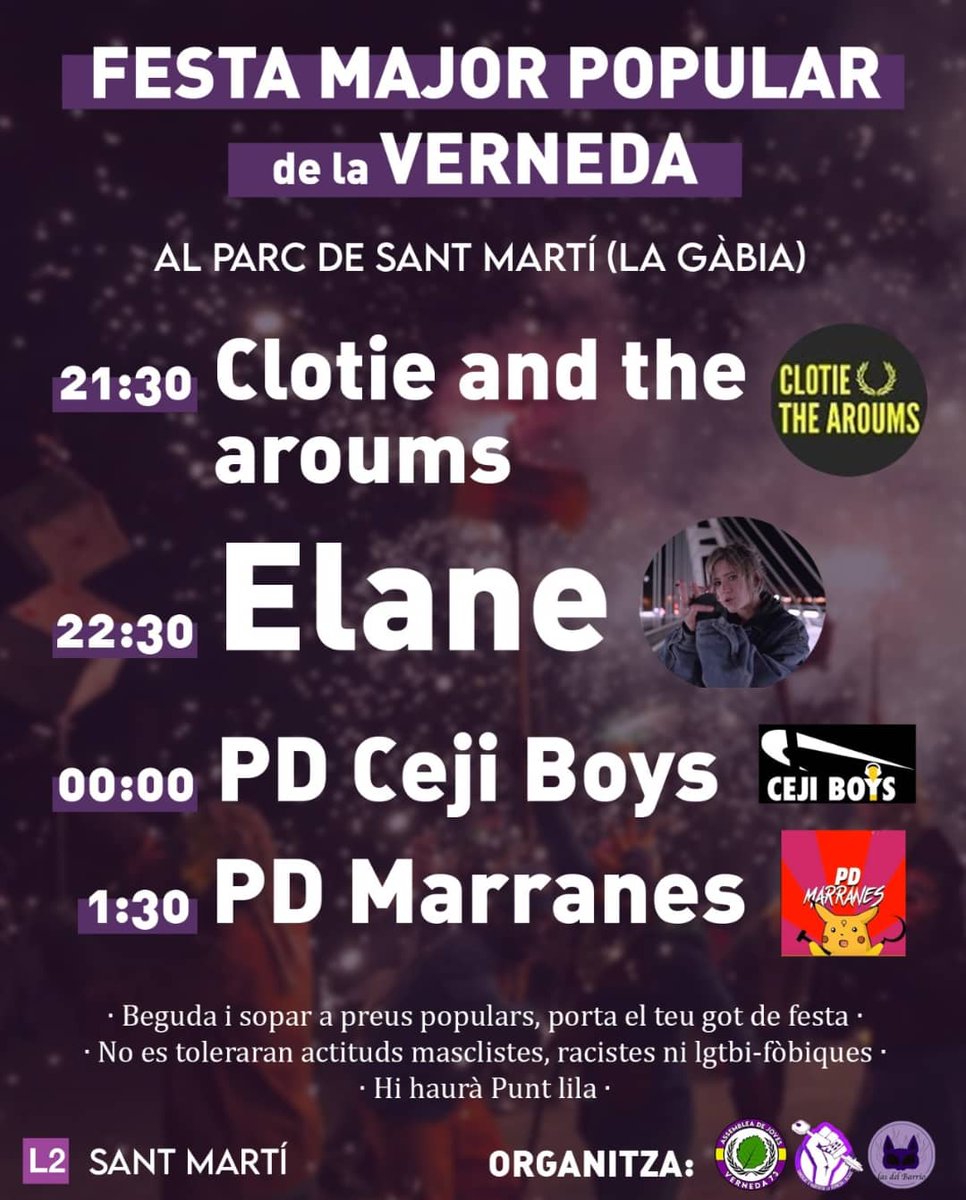 📣 Ja tenim aquí la programació de la Festa major popular de la Verneda!

El dissabte 13 de novembre conjuntament amb <a href="/AF_LasDelBarrio/">Las del Barrio</a> i el <a href="/shvernedabesos/">Sindicat d'Habitatge de la Verneda i el Besòs</a> organitzem durant tot el dia activitats de tot tipus, i a la nit les primeres festes joves de la Verneda!