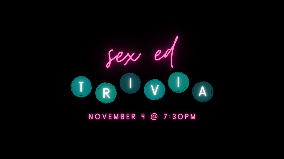 Join us this Thursday for Sex Ed Trivia! Location TBD. Let’s have some fun learning about sexual health!