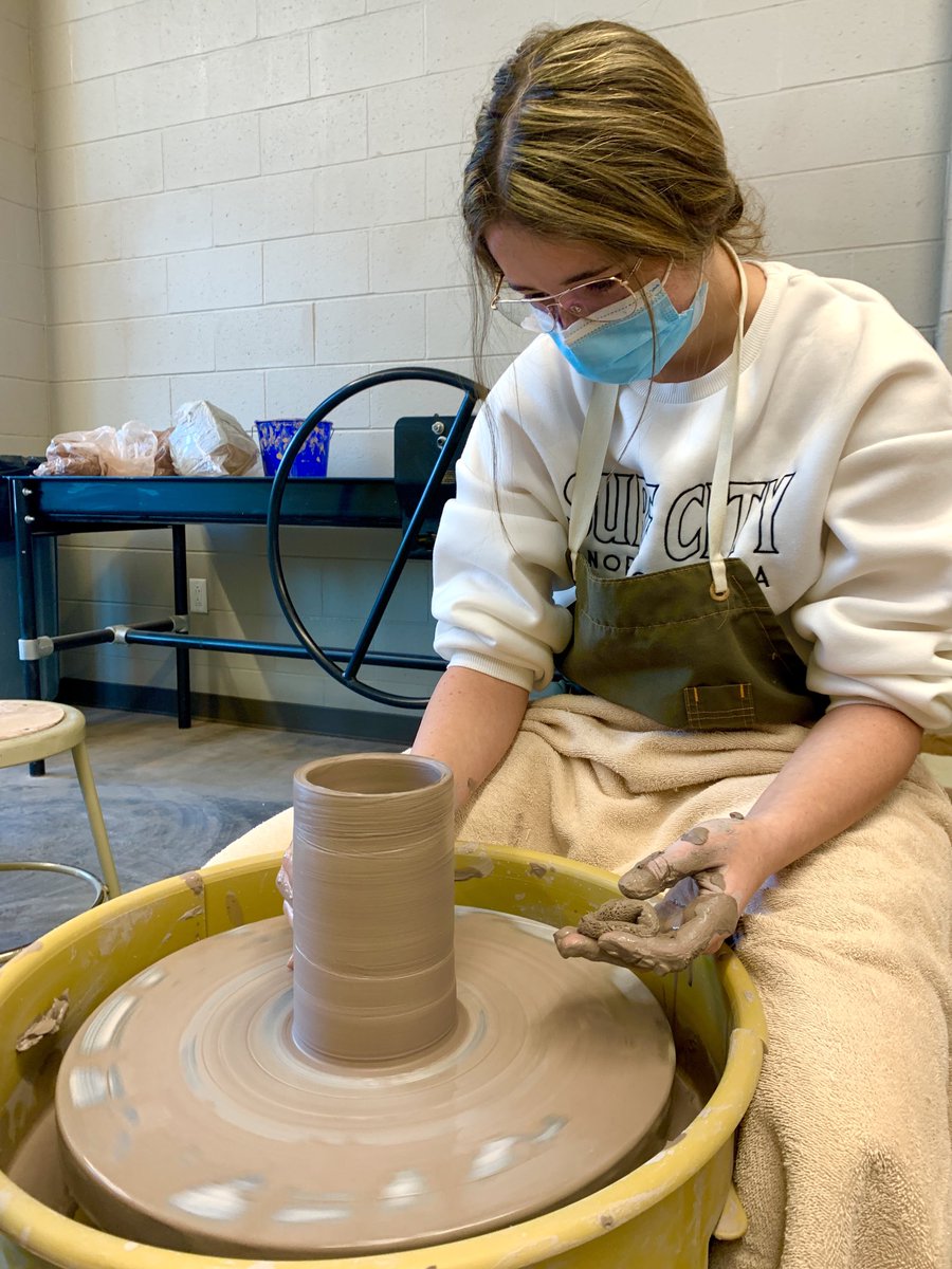 MrWwetzel's tweet photo. First student to score a perfect on the 6” cylinder skill test!  Great job Lillyan🤩.  #ceramics. #wheelthrowing #wertj https://t.co/HjWmJ7bLu8