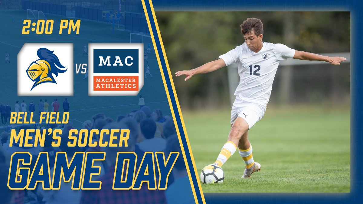 CarletonKnights's tweet photo. Menโs Soccer hosts Macalester at 2:00pm in the semifinals of the MIAC Playoffs. Tickets= $10 General Admission, $2 Students with ID. @CarletonCollege President Byerly will cover ticket cost for the first 150 Carleton students!
Live video/stats: https://t.co/y7psZdEOPh
#d3soc https://t.co/F7eXFlr5YV