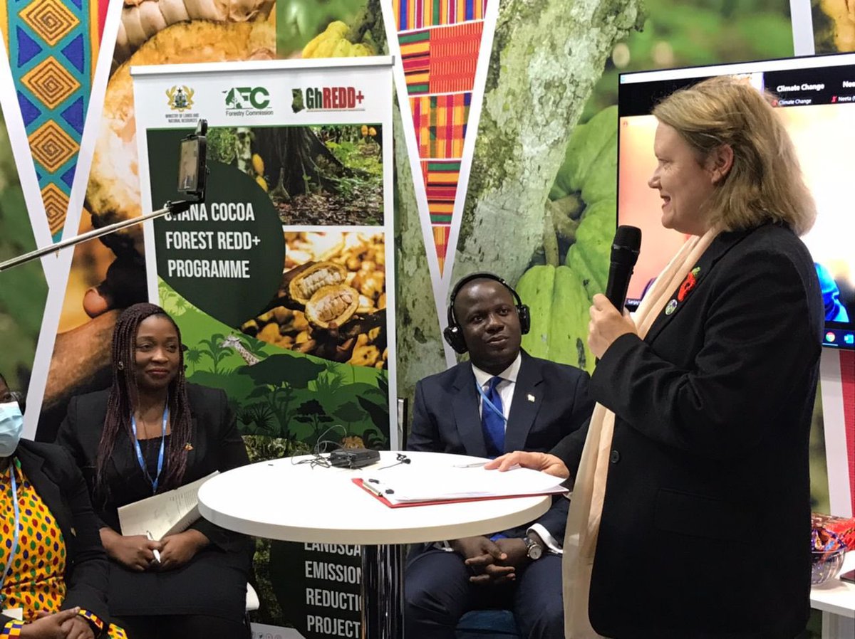 ghredd_official's tweet photo. UK #COP26 Ambassador @JanetRoganCOP26 giving the closing statement in #Ghana #BeyondTheTalk event at Ghana's pavilion today @COP26 . She underlined the importance of protecting forest to save the climate
#COP26 #TogetherForOurPlanet #GhREDD #BeyondTheTalk #Forests https://t.co/6midqdwmLS