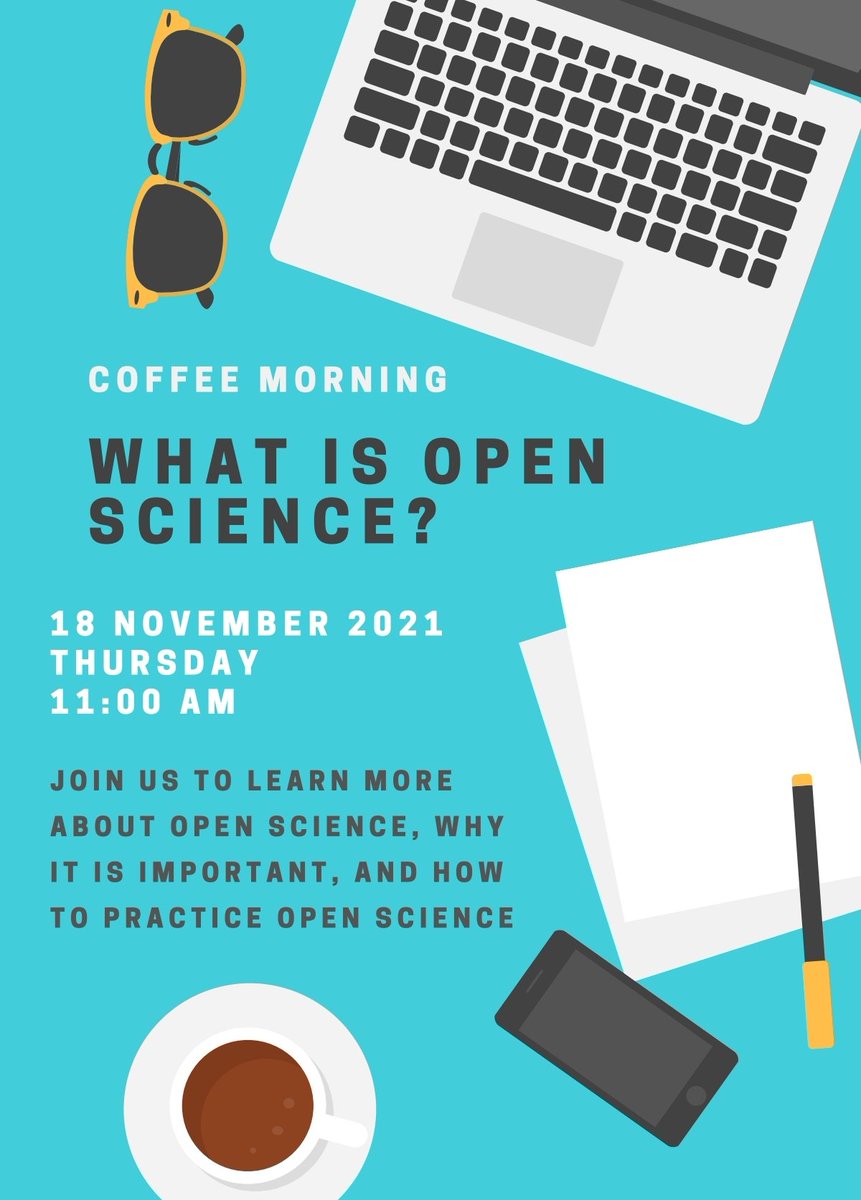 postgradsoc's tweet photo. Hi all, we welcome you to join us for a chat in this Coffe Morning where we will introduce the concept of Open Science, its relevance to PhD students, and how Open Science practices can be incorporated in the PhD journey. https://t.co/TIcapmtkvK