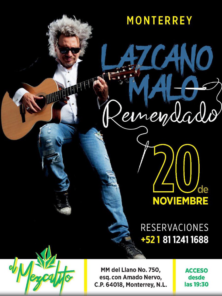 LAZCANOMALO's tweet photo. #Monterrey 
Nos vemos el 20 de noviembre!!👇🏼 https://t.co/PlO9zPqIbL