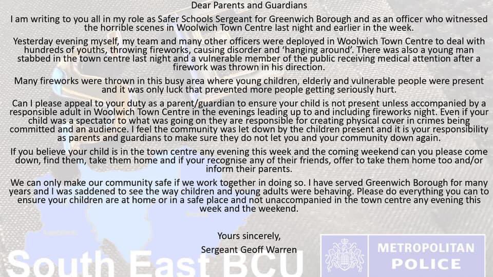 Wise words from our schools skipper - basic parental responsibility could prevent a lot of the disorder that we saw last weekend.