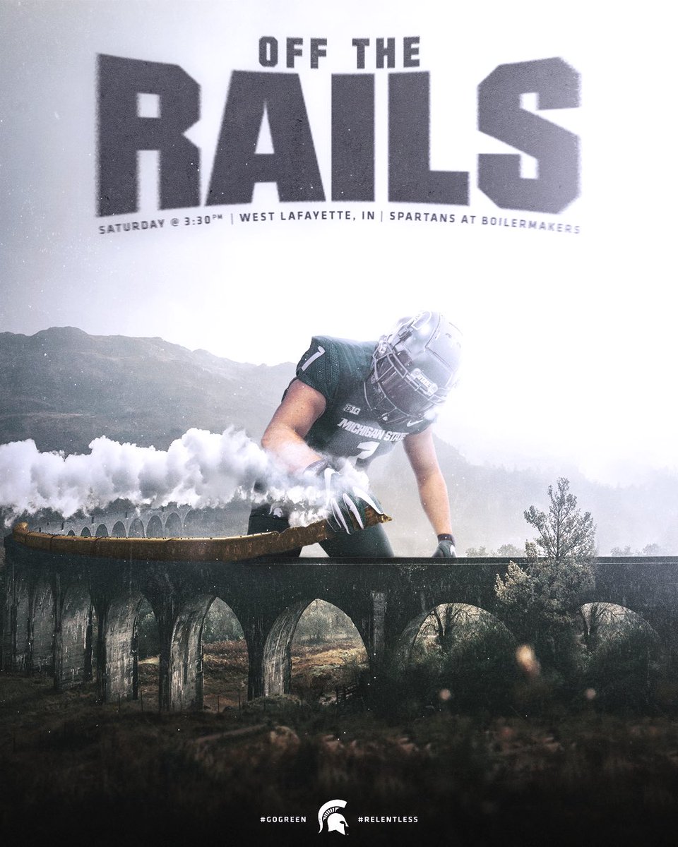 MSU_Football's tweet photo. Off The Rails #RELENTLESS https://t.co/TAGHv4eyai