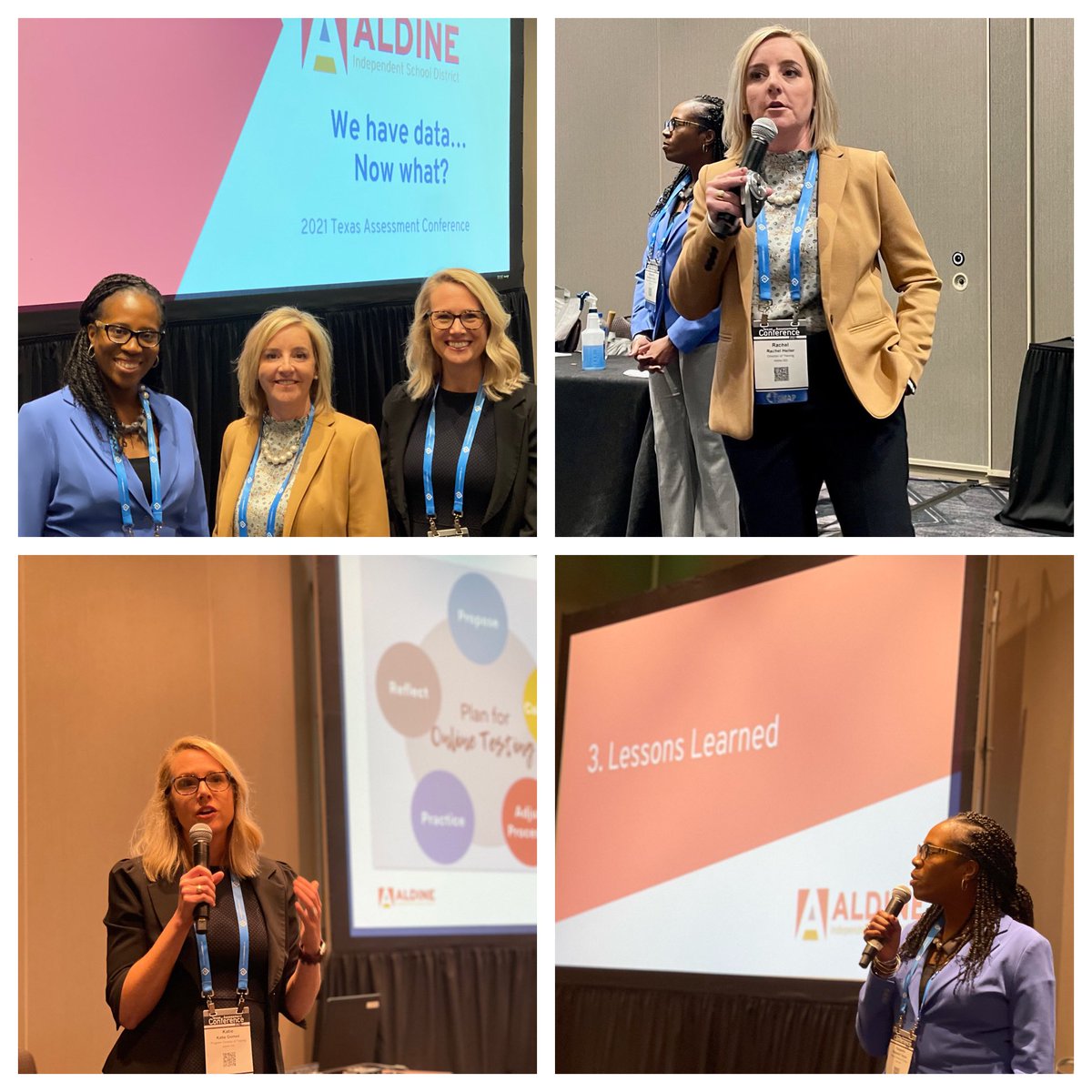 AISD_SA's tweet photo. It’s the final day of the 2021 Texas Assessment Conference and @RachelJHaller, @KatieGomez19 and @TraylorKappelle discussed the data workshop series implementation and transitioning to online testing in Aldine! #AldineForward @DRodAldine @AldineISD https://t.co/r1J71oUlB4