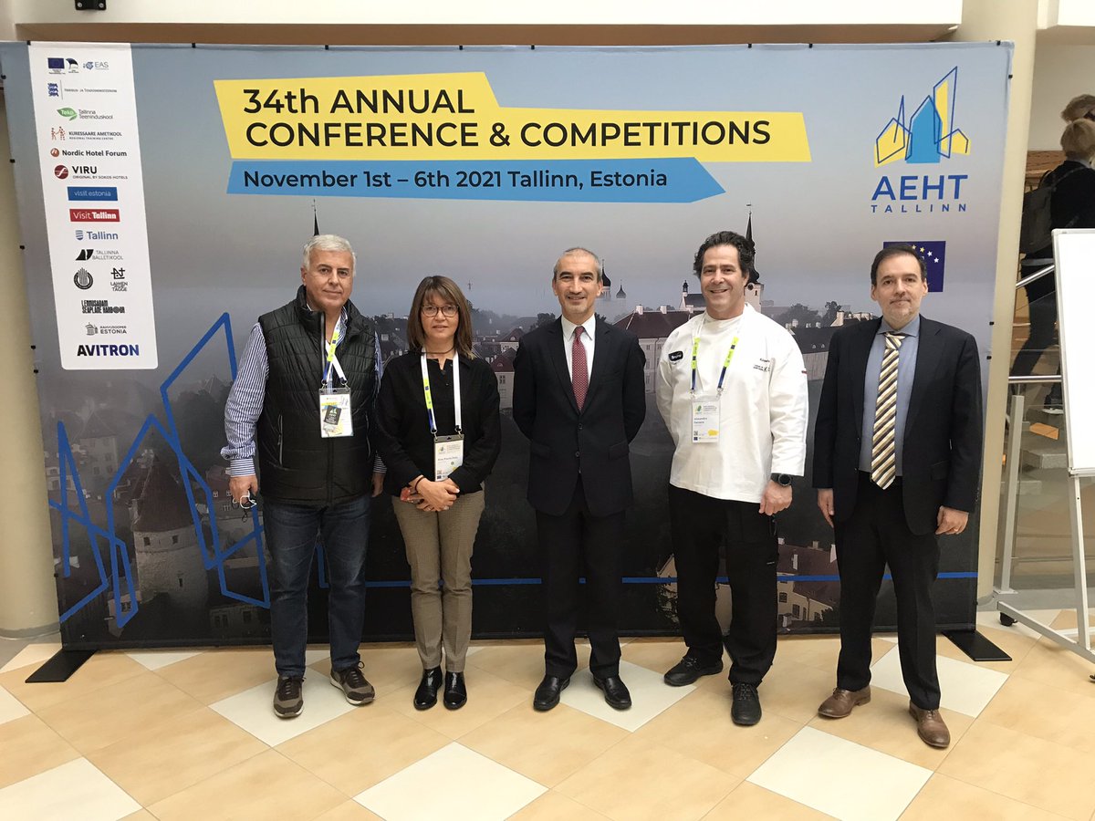 EmbPort_FIN's tweet photo. Ambassador visited today in Tallinn the 35 Annual Conference and Competitions of the #AEHT (European Association of Hotel and Tourism Schools) and met with Portuguese delegation and AEHT Board. Many thanks #escolasdoturismodeportugal !
#turismodeportugal https://t.co/O7CPlCURK2