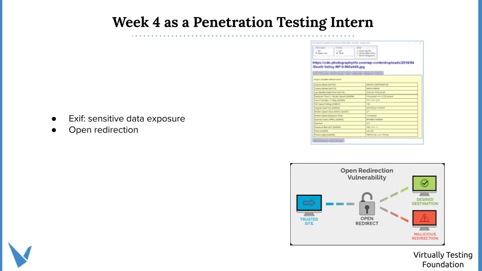 KeshavBalaji07's tweet photo. As a penetration testing intern at @VTFoundation  , this week I learned about Exif : sensitive data exposure and open redirection
#VTFOct21 #VTfoundation  #internships https://t.co/DxKjZAd9Rz