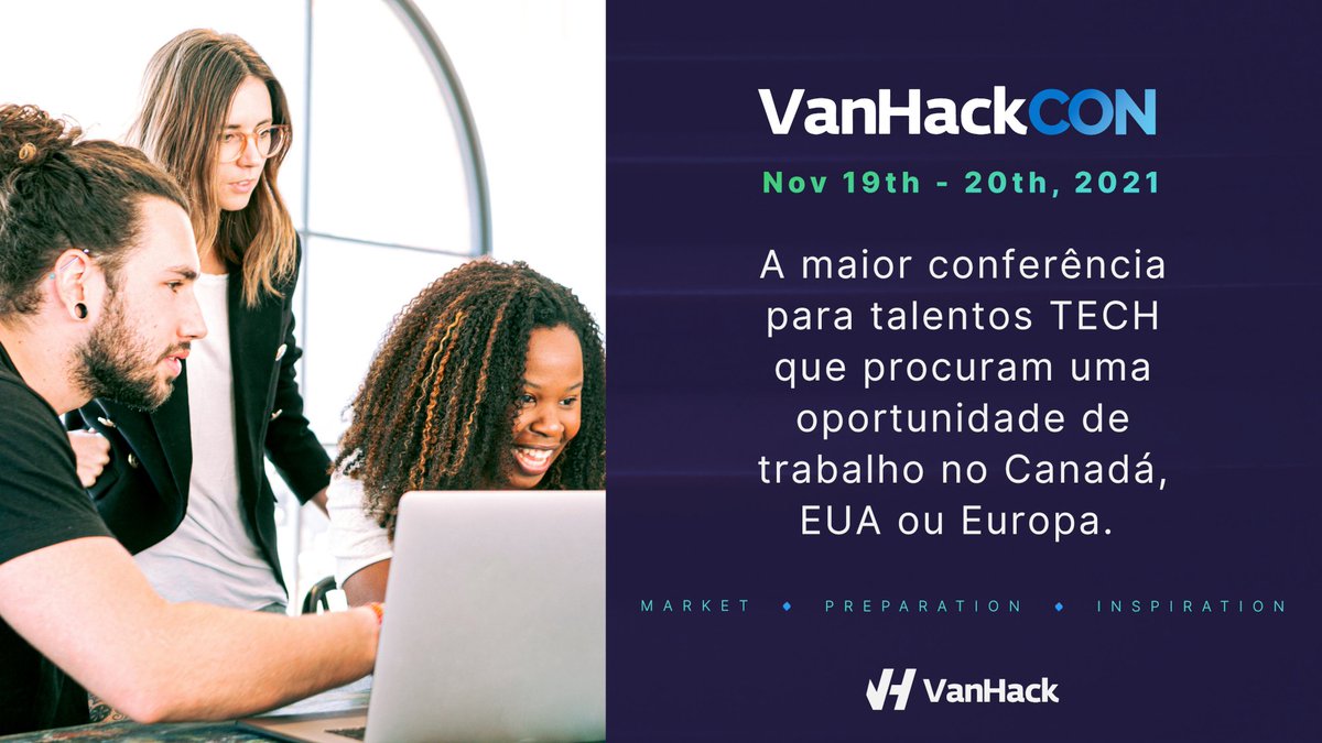 braziljs's tweet photo. Participe da maior conferรชncia online para talentos de tecnologia que procuram vagas de emprego no exterior.
19 & 20 de Novembro. 100% gratuito. Inscreva-se em https://t.co/ZWtetDIfa6
#VanHack #TechJobs #VanHackCON https://t.co/A349hzKhXo