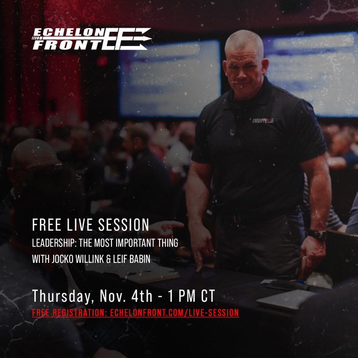 Tomorrow on a free Extreme Ownership Academy virtual session, I will discuss the notion that: 
The power of leadership is not the power of leadership.  
I will then open it up for live Q&amp;A. 
Register here:

echelonfront.com/live-session/
