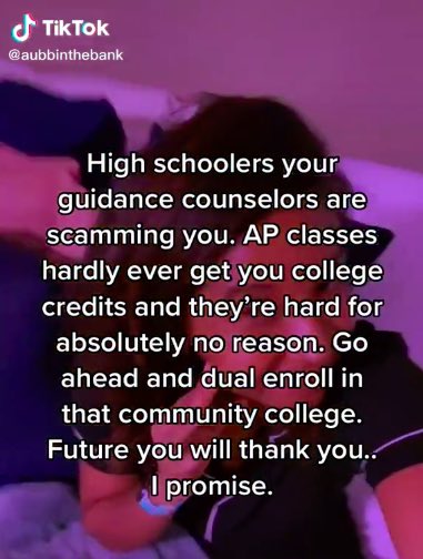 Found this nugget of student to student wisdom on TikTok.
