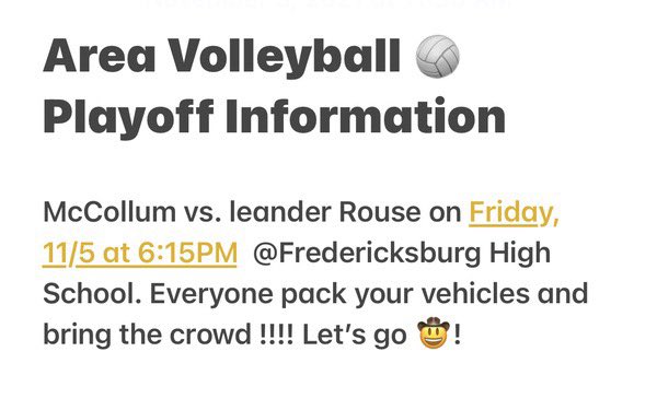 🏐🚨FRIDAY’S GAME DAY INFO🚨🏐