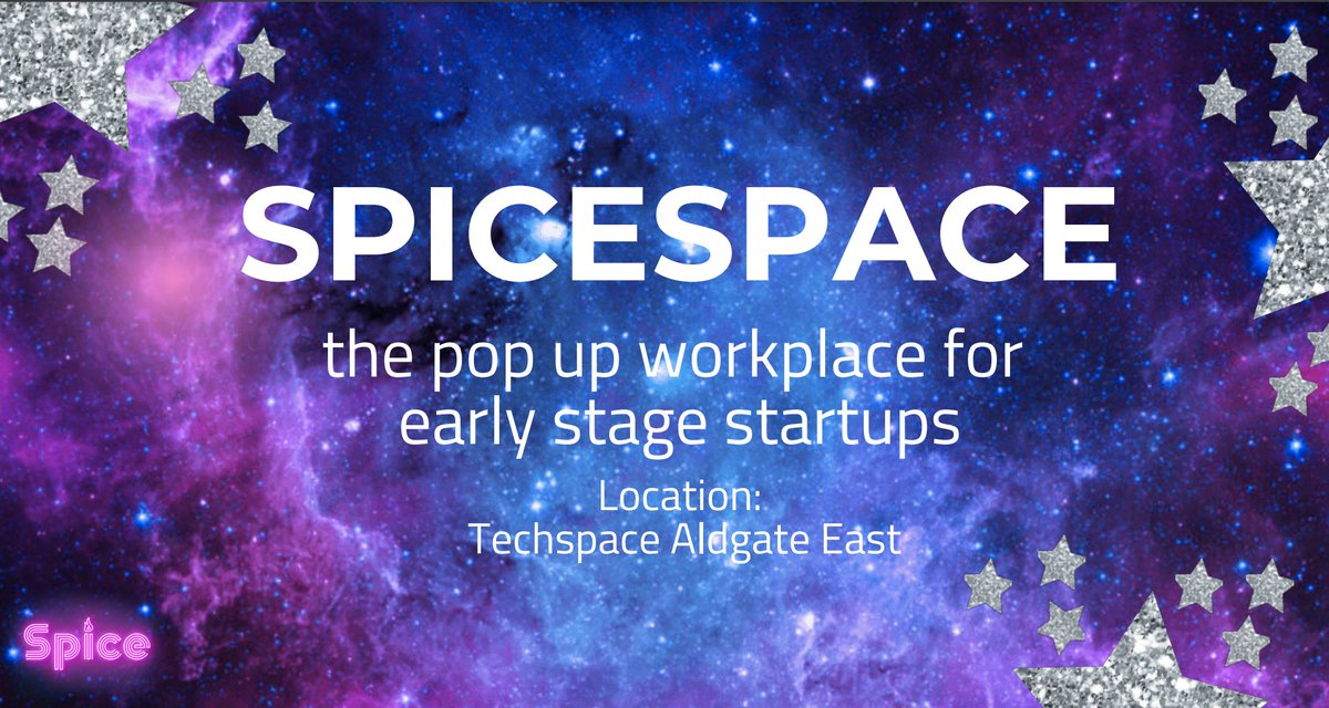 SpiceStartups's tweet photo. Join the 190+ startups who have already signed up for #SPICESPACE, our brand new, pop up workplace for early stage startups in @techspace Aldgate East.
Sign up here: https://t.co/3igS2REXfe https://t.co/J6VSMbiuWh
