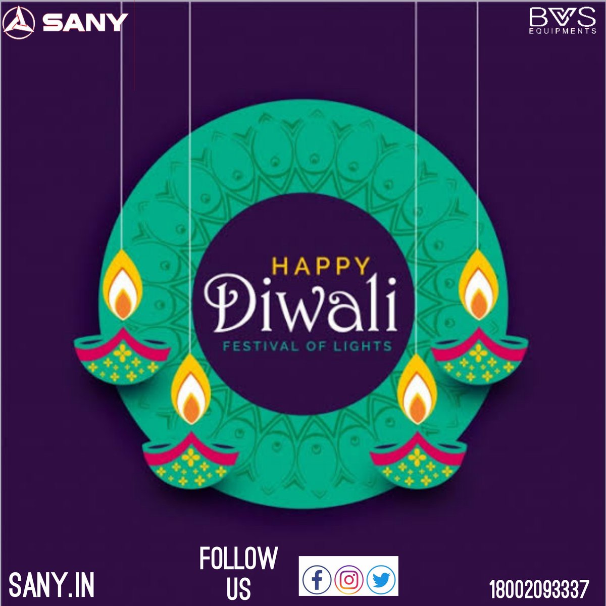bvs_equipments's tweet photo. Sany &amp; Bvs Equipments wishes you Happy Diwali 

#SanyIndia #SanyExcavator #BVSEquipments #BVS #NorthGujarat #SouthGujarat #vocalforlocal #MakeInIndia #punemanufacturing#HappyDiwali https://t.co/A5eZd1s1yK