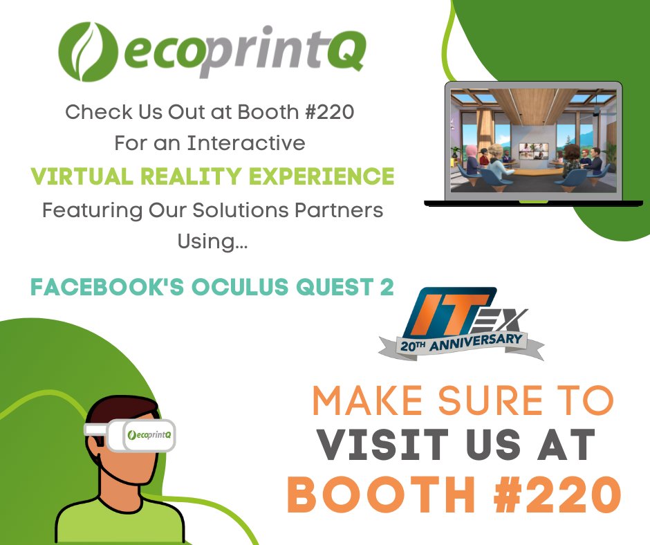 Be sure to stop by our booth <a href="/itex_show/">ITEX Education Exposition</a> ! Check out our blog detailing the agenda and get a glimpse of our VR session you won't want to miss! 🤓🥳ecoprintq.com/blog/index.php…