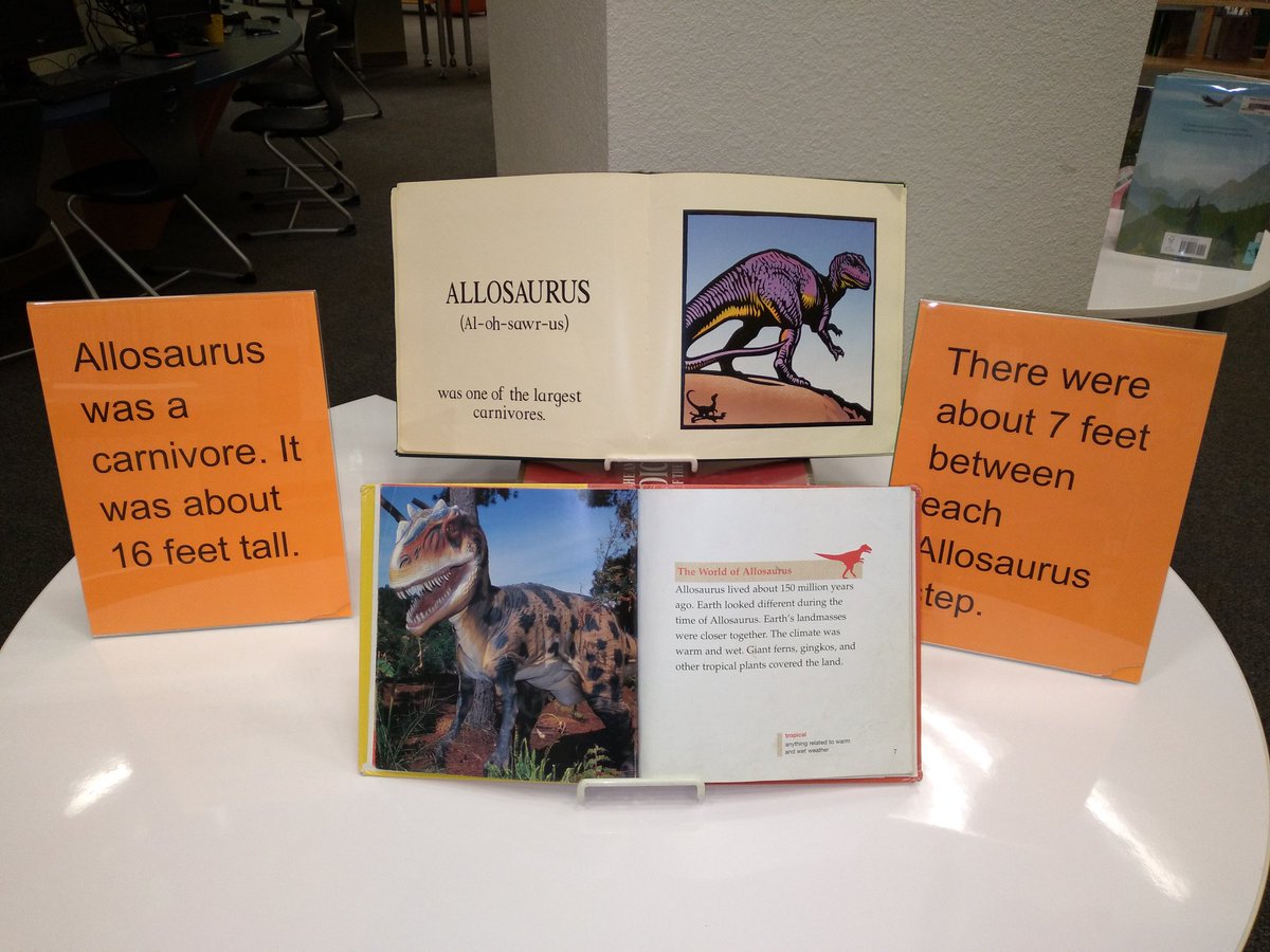 Bulldog_Library's tweet photo. We're celebrating dinosaurs in November.  It's Dinovember!! We'll have trivia questions,  makerspace activities and, of course, lots and lots of books. https://t.co/tAB4M5mRUk