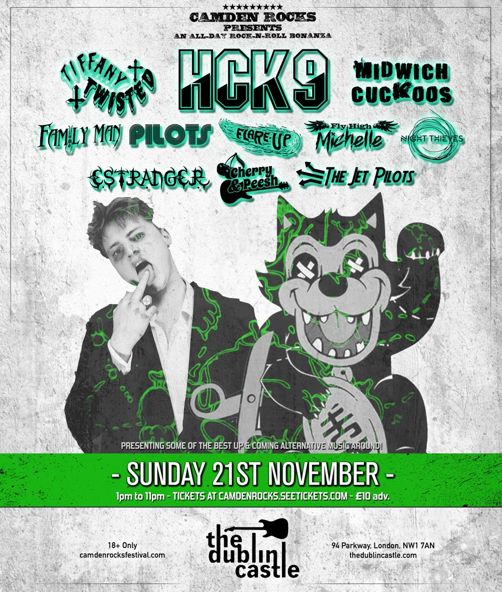 We will be playing Dublin Castle 21st November Camden Rocks all dayer...