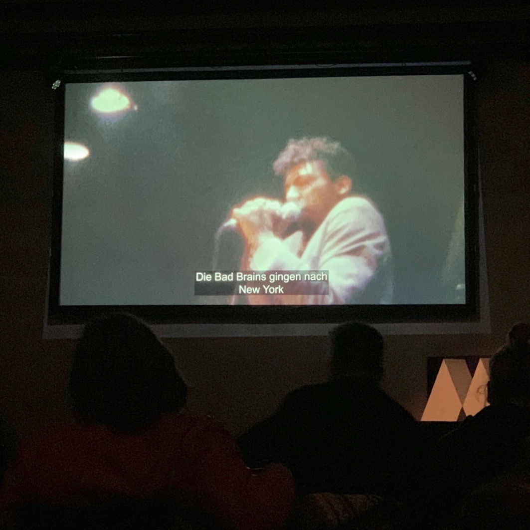 We had an awesome screening and Q&amp;A moderated by filmmaker Mia Heresch in Berlin last week to launch our film on the new platform Sooner.DE! On screen is HR in footage from PTC co-director Paul Bishow, from their first NYC concert at Max's Kansas City, 1980!