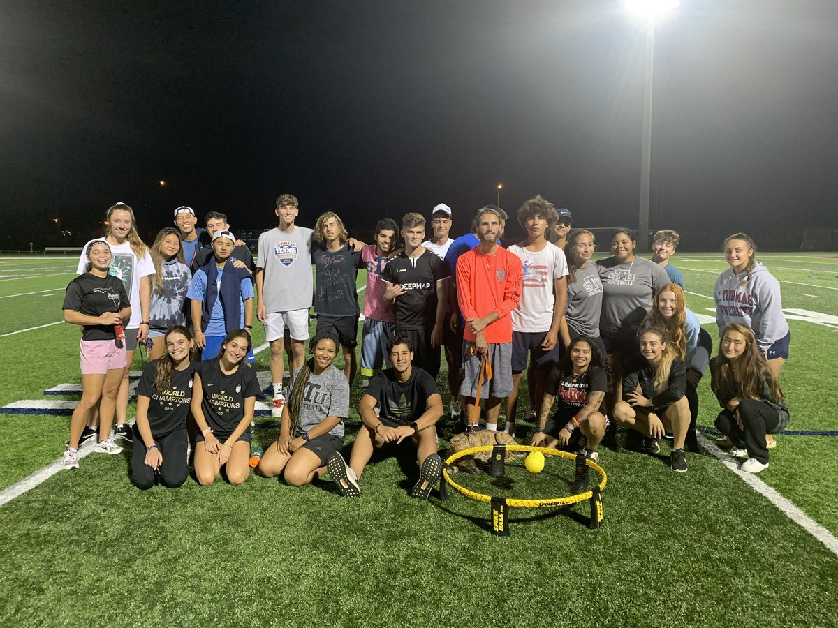 stu_saac's tweet photo. Thank you to all of the student-athletes that participated in our Spike Ball event! Great fun for an even greater cause as all funds will be donated to the Best Buddies Organization. @STU_Athletics #STULimitless https://t.co/7X5HZ6AVb2