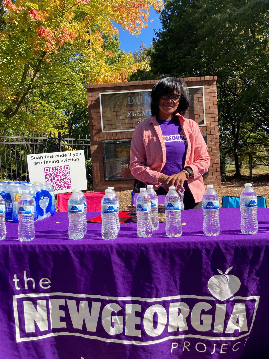 NewGAProject's tweet photo. Scenes from yesterday. Absolutely love our team! Stay tuned for more from our Election Day festivities. 💜🧡💜🧡

#EveryVoteEveryElection https://t.co/WFDspjR4L8