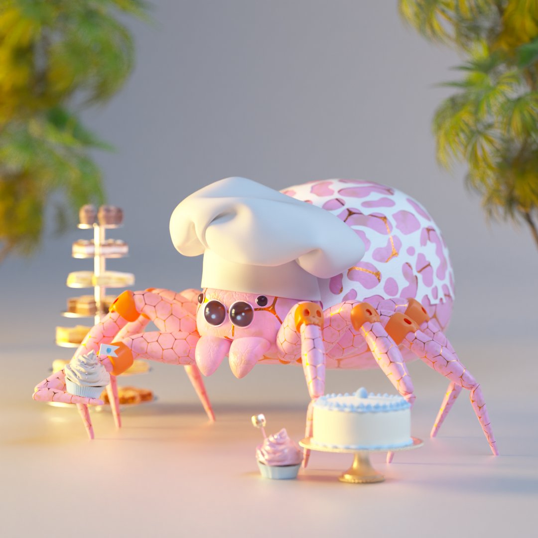 A message from "The Company"

Some of the spiders have taken up the fine culinary arts 🙂 They sure are enjoying their time here!

Look at all the little cakes!