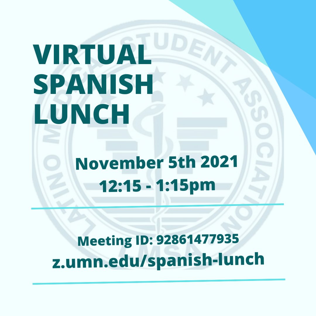 Spanish Lunch held virtually this week! All proficiencies welcome!