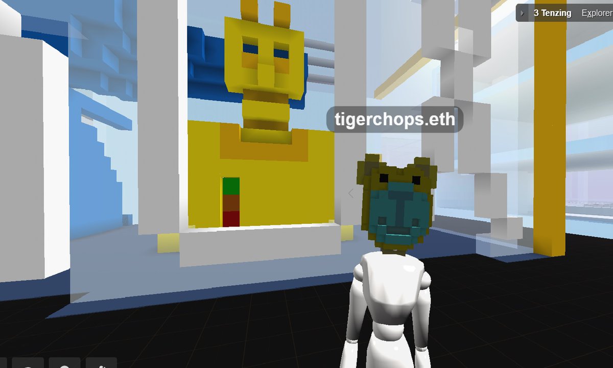 Tigerchops_NFT's tweet photo. Just hanging out at RoxelDao HQ in @cryptovoxels . Yes 
@Roxel_Alpha @TechnologyNf is in this metaverse too! #Roxelmania https://t.co/41MY6apKuW