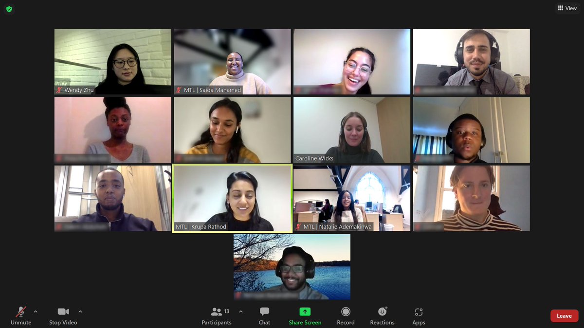 MTLZAtweet's tweet photo. Our Fellows got the opportunity to expand on their #jobsearch👔skills at our virtual clinic today - with the support of the team at @HedleyMay, they boosted their #interview, #application, #networking skills! https://t.co/wdN0CHxD69