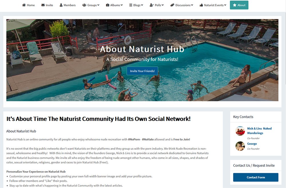 NaturistHub's tweet photo. Today, we had a person request an invite to Naturist Hub who wanted something "other" than wholesome... We let them know Naturist Hub is 100% dedicated to Non-Sexual Social Nudism. Read more -> https://t.co/L6JD6iciNI - #Naturism #Nudists #NoPorn #NoCreeps https://t.co/MizvyVpV8H