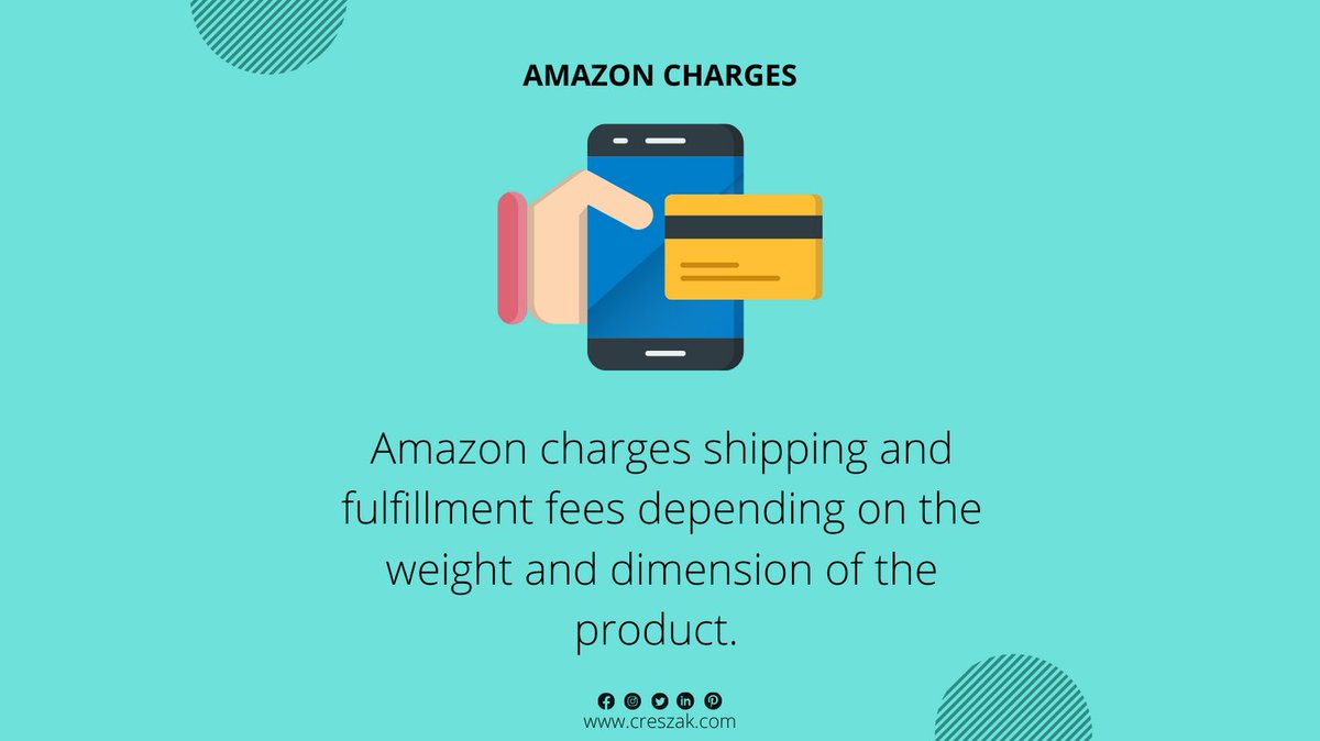 creszak's tweet photo. Amazon Charges.
Amazon charges shipping and fulfillment fees depending on the weight and dimension of the product. 
#ecommerce #business #businesstips
#amazon #amazonfees #wage #wages
#product https://t.co/FUCeaLiTXV