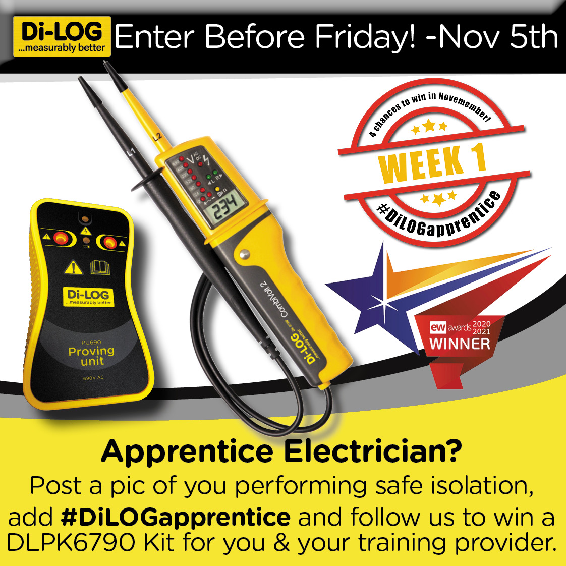 👨‍🔧Apprentice Electrician? Need some new equipment?🔧

#LOTO then let us know for your chance to win! 😲

📸Take a picture of 🔐 #safeisolation
#️⃣add #DiLOGapprentice somewhere in the post.
🔖Tag us and follow us back!

🔗 Dilog.co.uk ✔️

📞 or Call us: 0161 877 0322