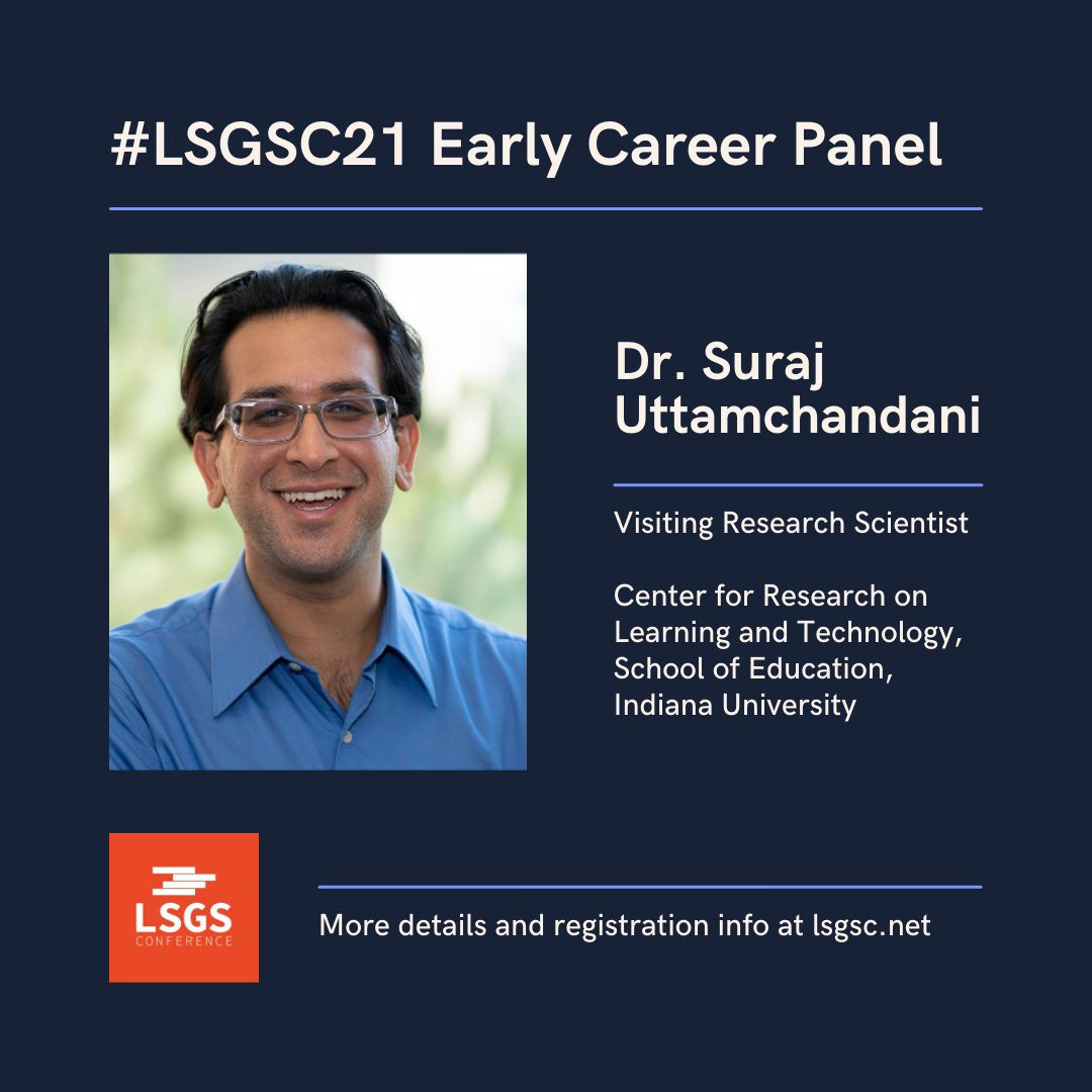 lsgs_conference's tweet photo. Our third panelist is Dr. @_SurajUttam ! Be sure to attend the early career panel at #LSGSC21 on Saturday, Nov 13 and remember to register https://t.co/XQkD8RPmif before this Friday, Nov 5!!
 
#LSGSC #LSGSC2021 #LSGS #learningsciences #gradschool #gradstudents https://t.co/QdAmxbLIid