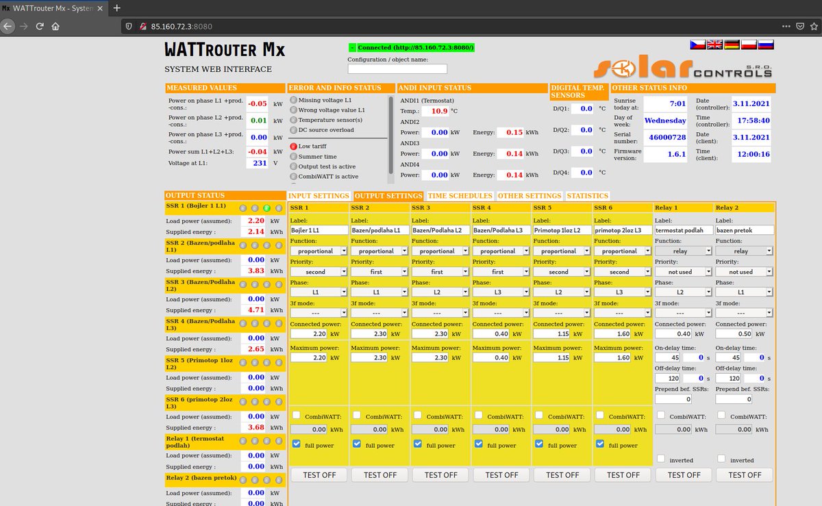macroform_node's tweet image. 78.108.103.188:8080
46.135.231.231:8080
85.160.72.3:8080
91.139.52.236:8080
4 #SolarControls #WattRouterMX devices w/ configuration pages open to the internet &amp;amp; #DefaultCredentials for saving changes
#cybersecurity #infosec #informationsecurity #infosecresearch #shodan #skroobsec