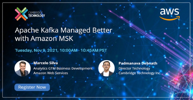 cam_technology's tweet photo. Want to create highly-available #ApacheKafka clusters but with simplicity? We’ve got you covered. Attend this joint webinar with experts from AWS and CT to see how #AmazonMSK can do that in just a few clicks. Register now. https://t.co/C8bCw98czy