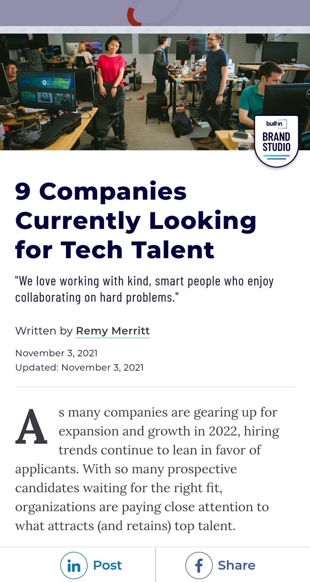 I'm honored that Built in SF featured <a href="/truebill/">Truebill</a> and me in this month's Top Companies Hiring feature ! 💙 🚀

Be sure to check out our open roles! 🔥 

builtinsf.com/2021/11/02/sf-…
