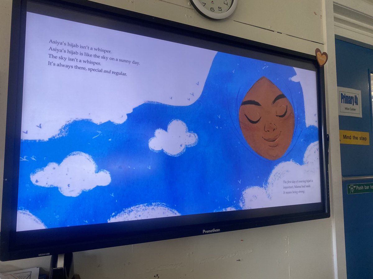 MissCalderKPS's tweet photo. We were so inspired by the beautiful words and illustrations in @IbtihajMuhammad @metahatem book The Proudest Blue today 💙 Primary 4b had very important discussions about the value of diversity and celebrating differences 🌎 @KnightsridgePr1 https://t.co/pP0OD50L4V