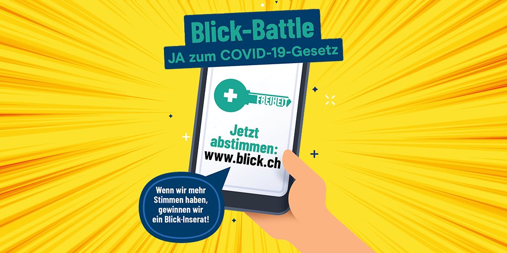 🔥Jetzt #JA voten für <a href="/LorenzHess/">Lorenz Hess</a> im @Blick-Battle! 
Mit Deiner Stimme gewinnen wir ein gratis Inserat für #JaZumCovid19Gesetz Danke! 💪🏼 
blick.ch/politik/hess-u…