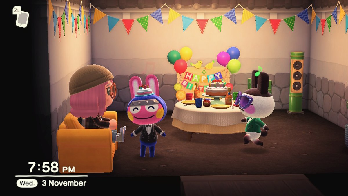 Ulun_cha's tweet photo. Heeeeeeey, Happy Birthday my besssssssst bud #AnimalCrossing #ACNH #NintendoSwitch https://t.co/tnf5mfs3Tq