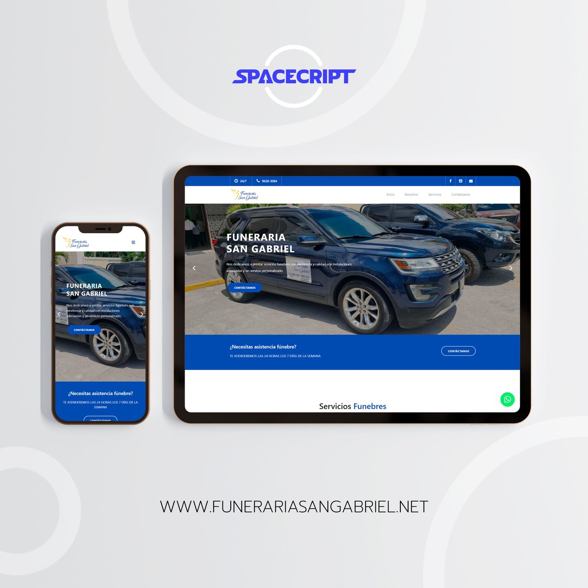 spacecript's tweet photo. Recién sacada del horno, la pagina institucional de Funeraria San Gabriel.

💻😮👇
https://t.co/dixqS4OBux

#paginasweb #programacionweb #diseñoweb #web #website #funeraria #paginainstitucional #spacecript #honduras https://t.co/9oyR7i4oEG